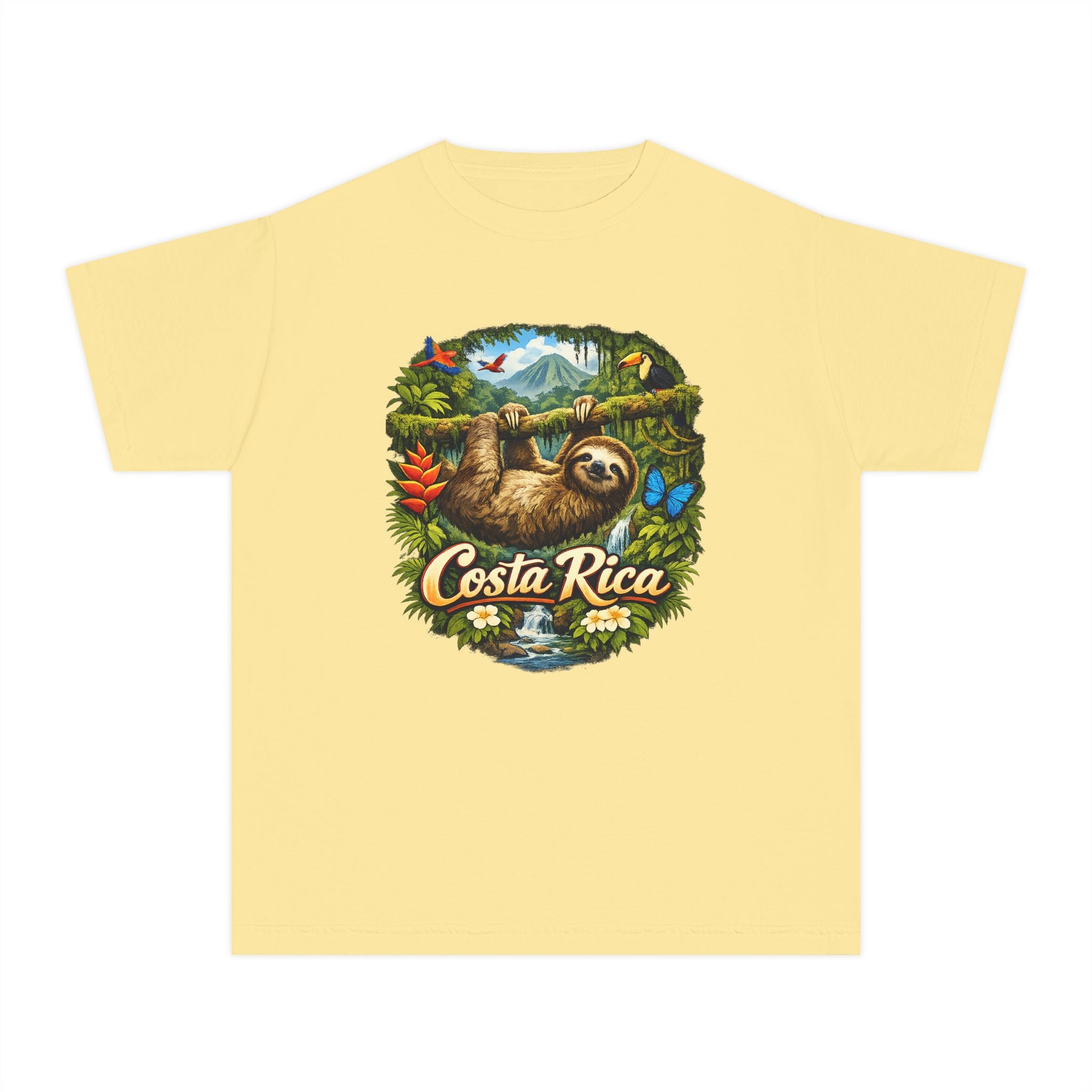 Costa Rica Sloth Youth Tee — Tropical Wildlife Kids T-Shirt