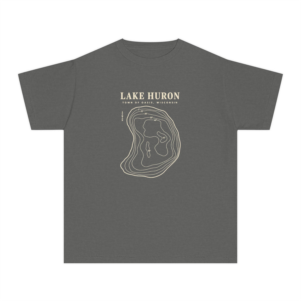 Lake Huron Field Survey Kids T-Shirt - Town of Oasis, Wisconsin