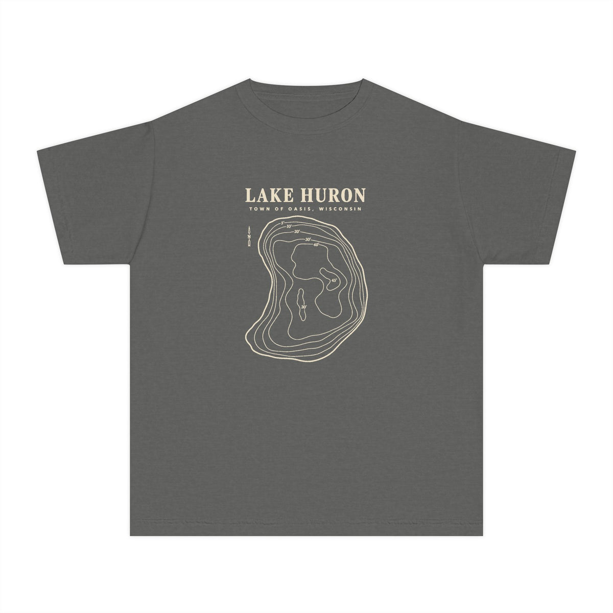 Lake Huron Field Survey Kids T-Shirt - Town of Oasis, Wisconsin