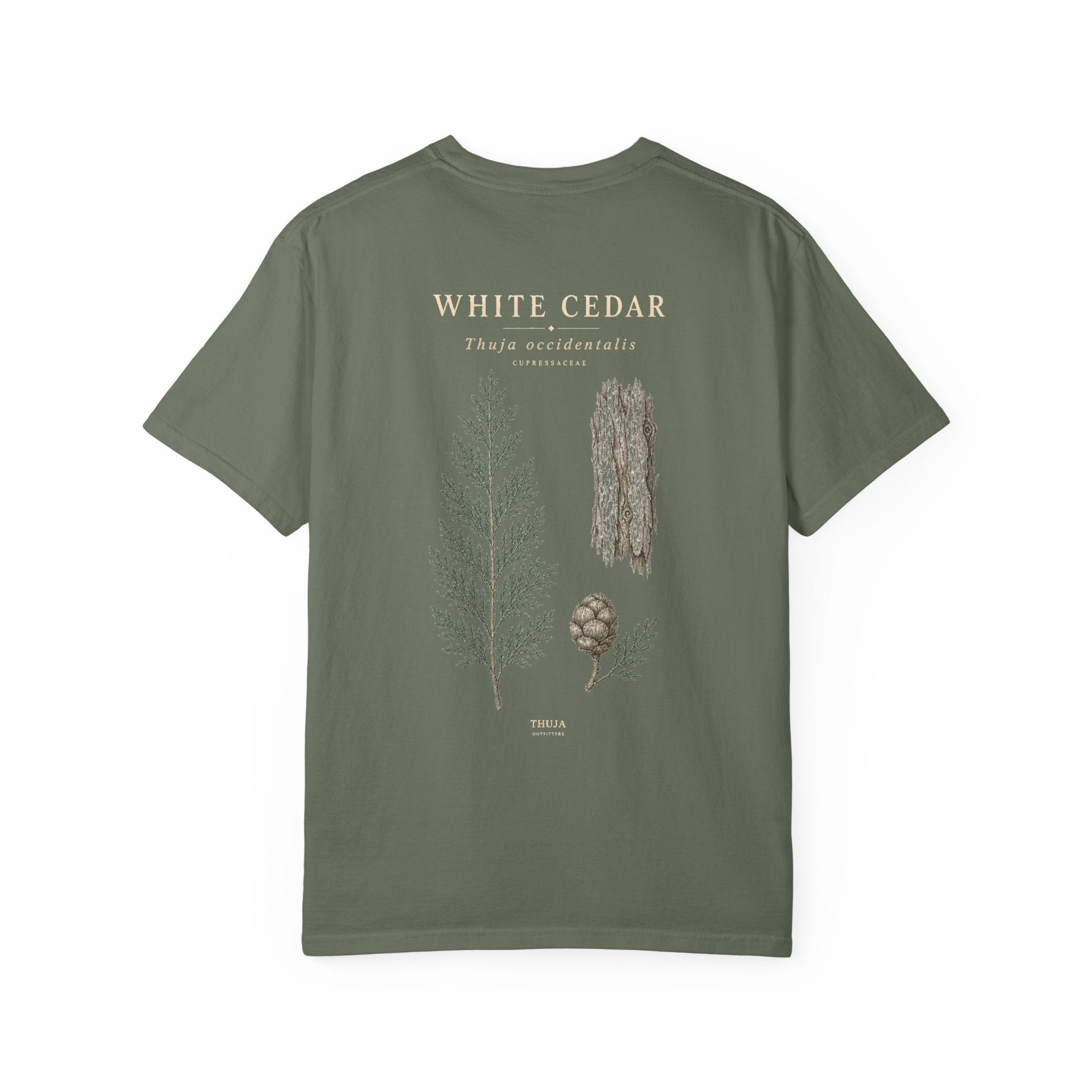White Cedar Botanical T-Shirt - Thuja Outfitters Field Plate