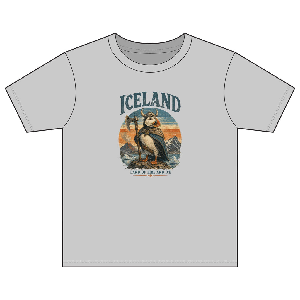 Iceland Puffin Youth T-Shirt — 'Iceland: Land of Fire and Ice' Cute Kids Tee