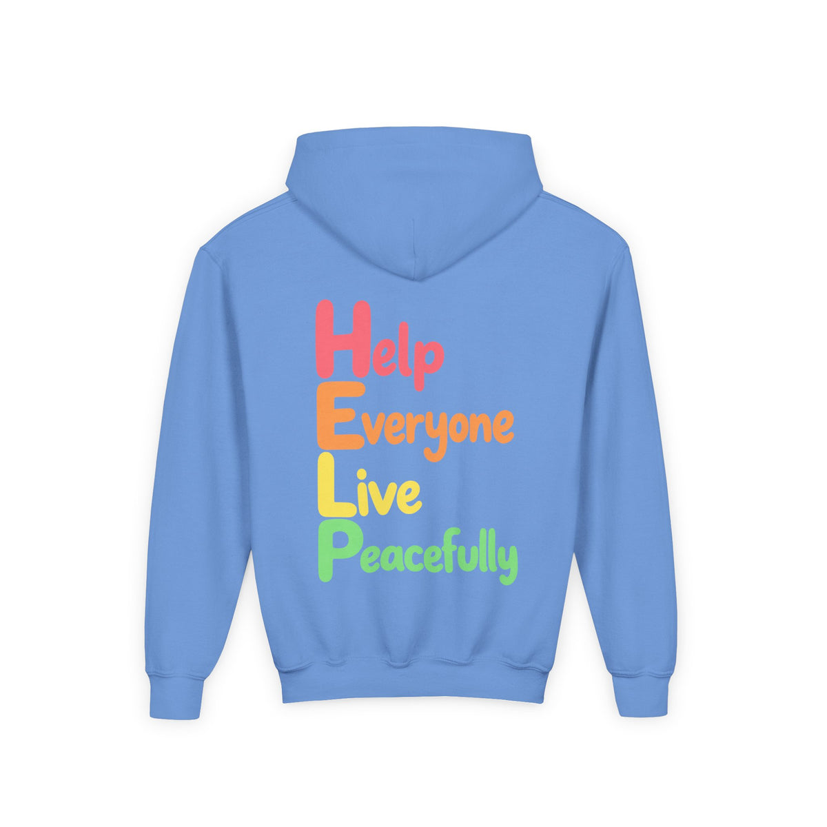 Kids H.E.L.P. Heart Logo Hoodie | Help Everyone Live Peacefully Sweatshirt