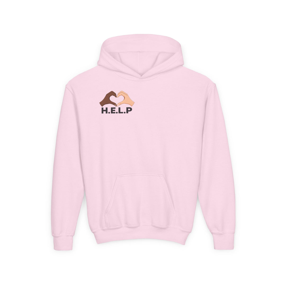 Kids H.E.L.P. Heart Logo Hoodie | Help Everyone Live Peacefully Sweatshirt