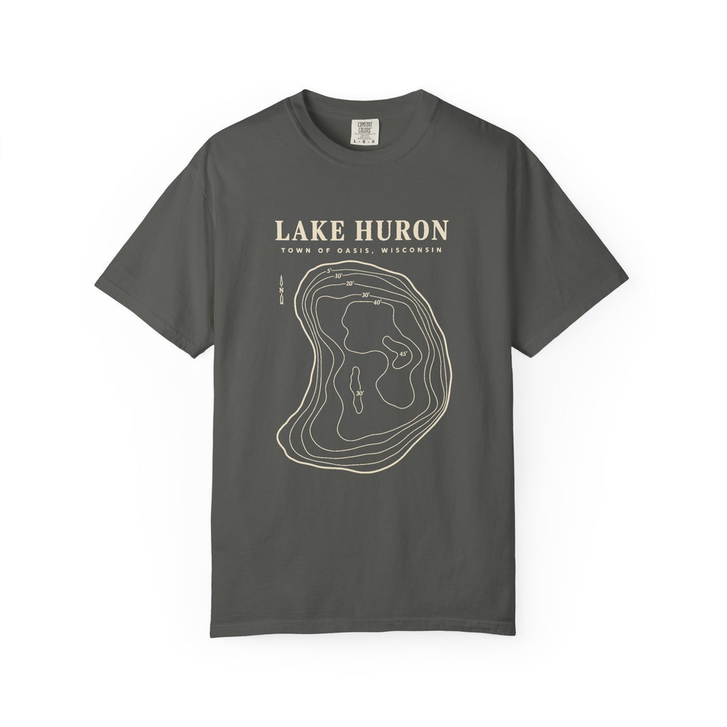 Lake Huron Field Survey Adult T-Shirt - Town of Oasis, Wisconsin