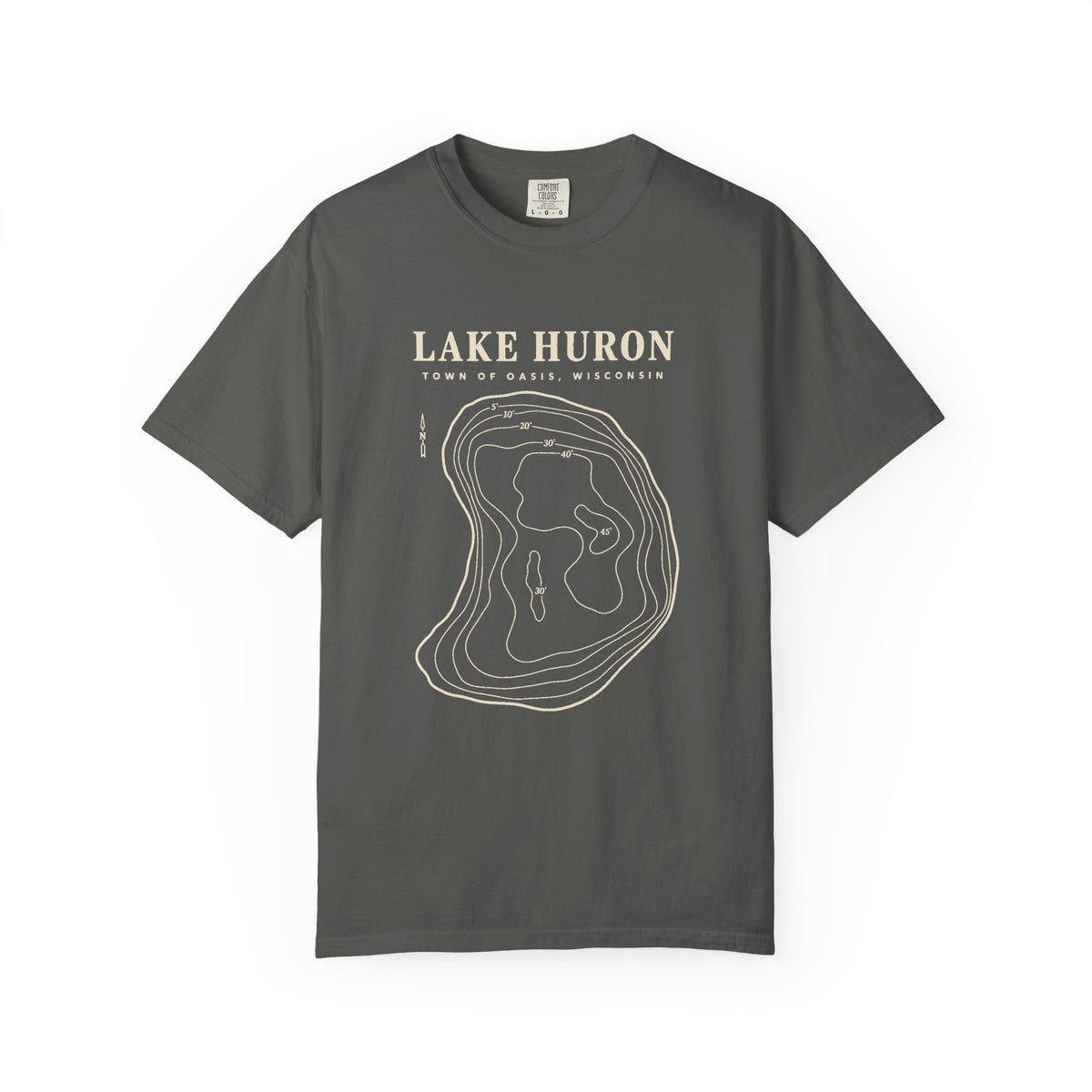Lake Huron Field Survey Adult T-Shirt - Town of Oasis, Wisconsin