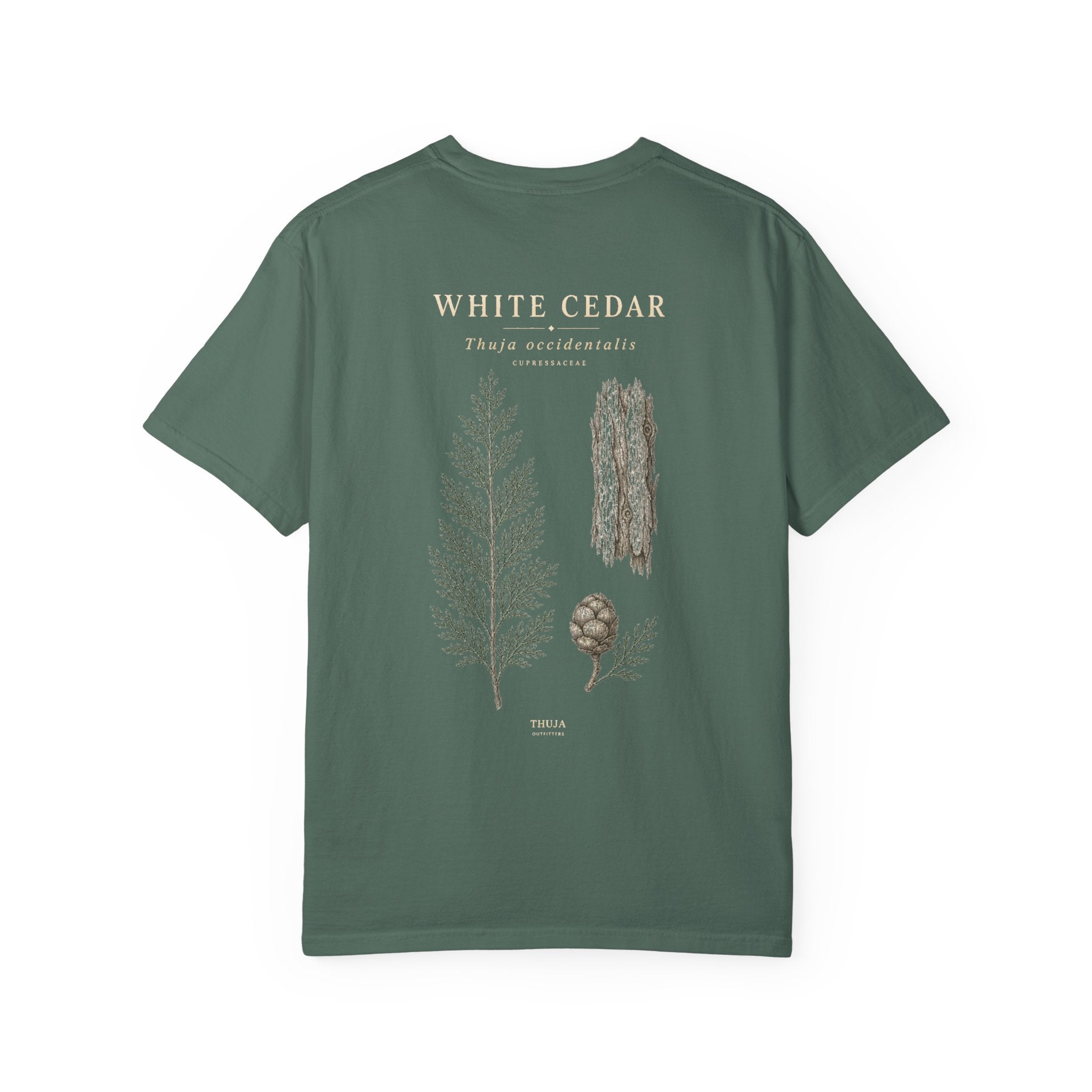 White Cedar Botanical T-Shirt - Thuja Outfitters Field Plate