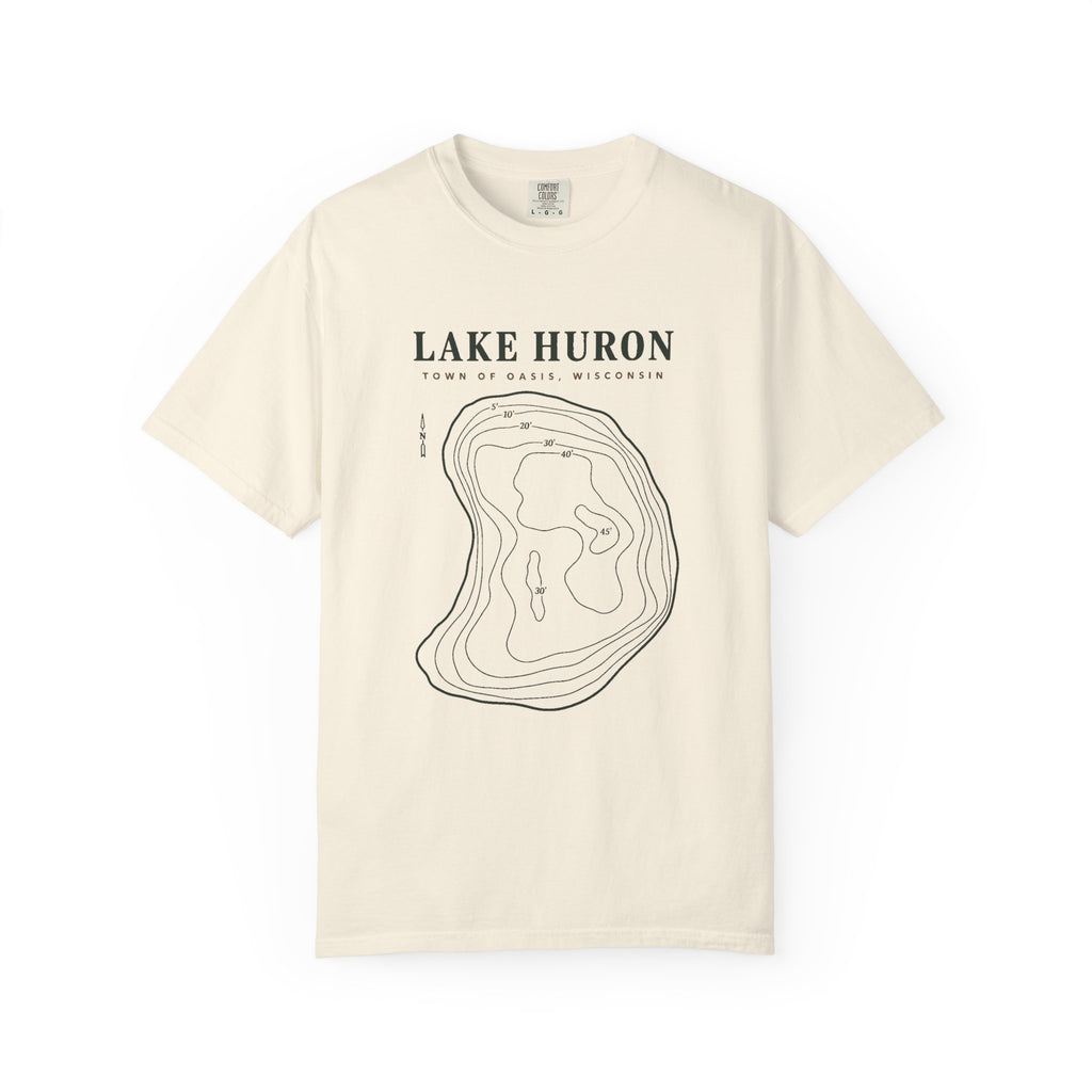 Lake Huron Field Survey Adult T-Shirt - Town of Oasis, Wisconsin