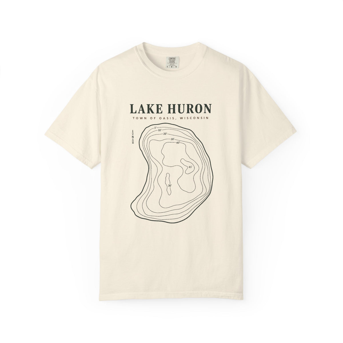 Lake Huron Field Survey Adult T-Shirt - Town of Oasis, Wisconsin