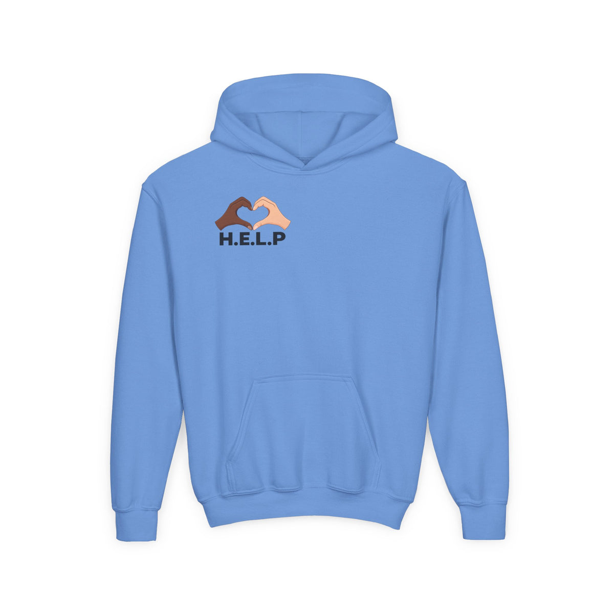 Kids H.E.L.P. Heart Logo Hoodie | Help Everyone Live Peacefully Sweatshirt