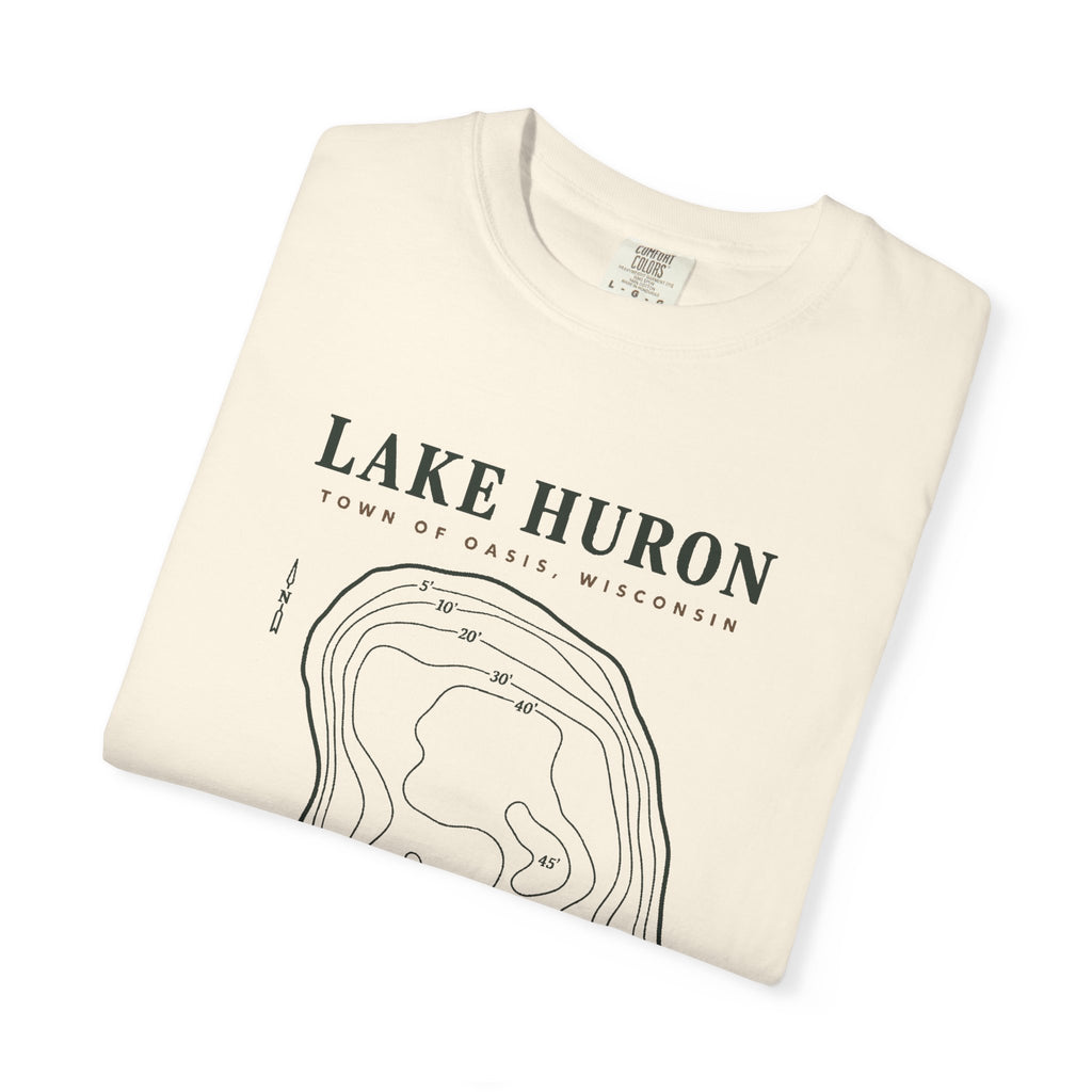 Lake Huron Field Survey Adult T-Shirt - Town of Oasis, Wisconsin