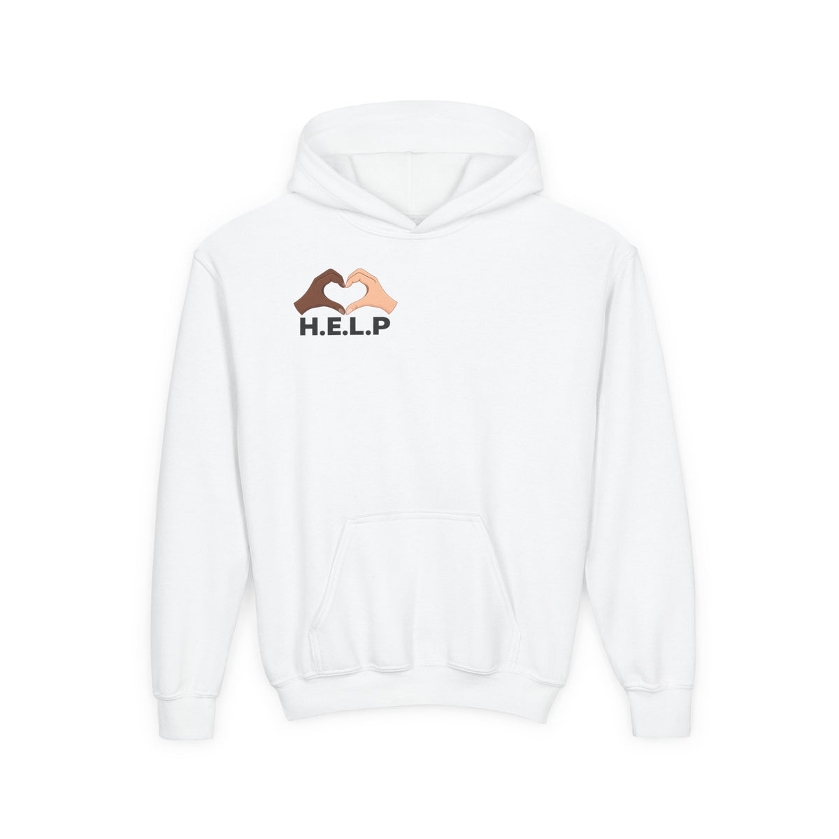 Kids H.E.L.P. Heart Logo Hoodie | Help Everyone Live Peacefully Sweatshirt