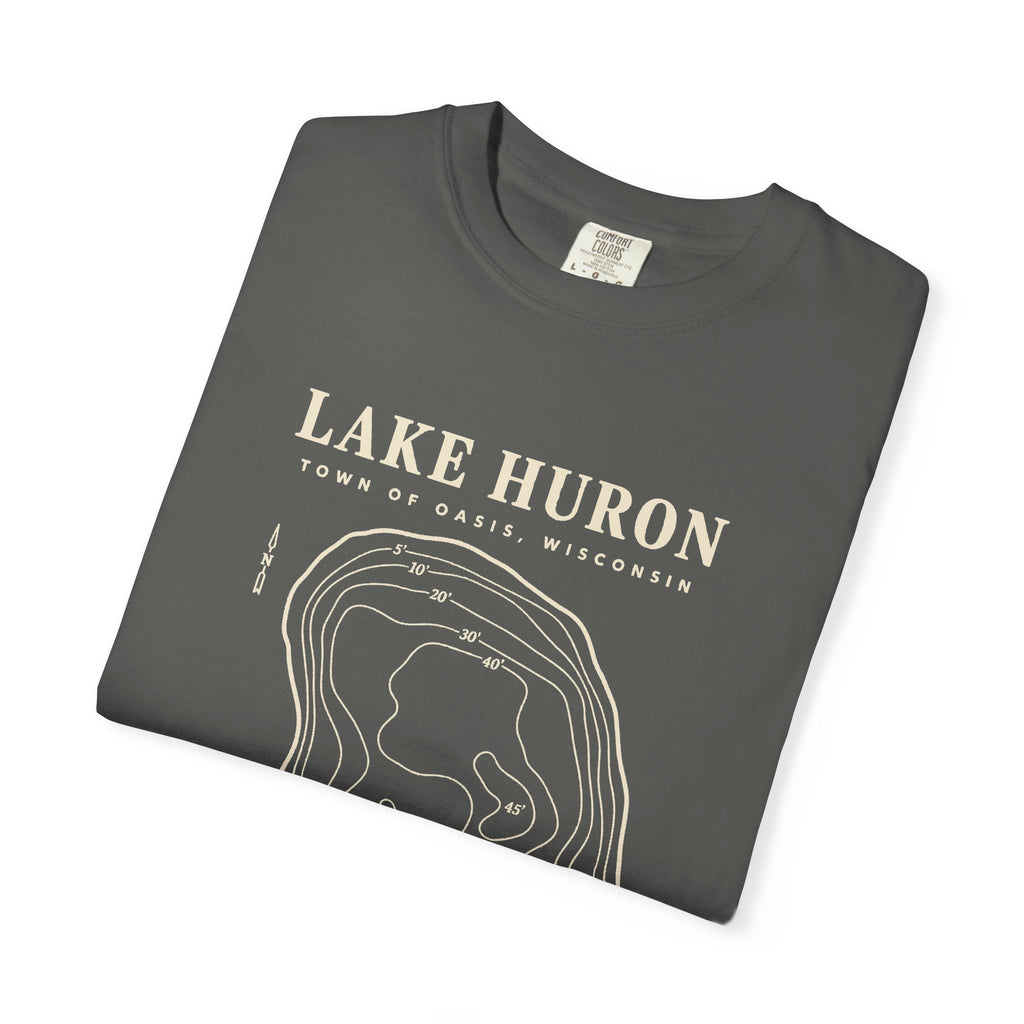 Lake Huron Field Survey Adult T-Shirt - Town of Oasis, Wisconsin