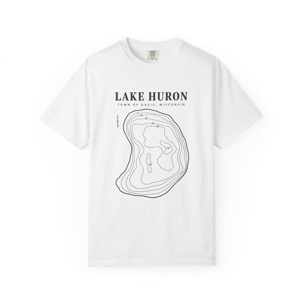 Lake Huron Field Survey Adult T-Shirt - Town of Oasis, Wisconsin