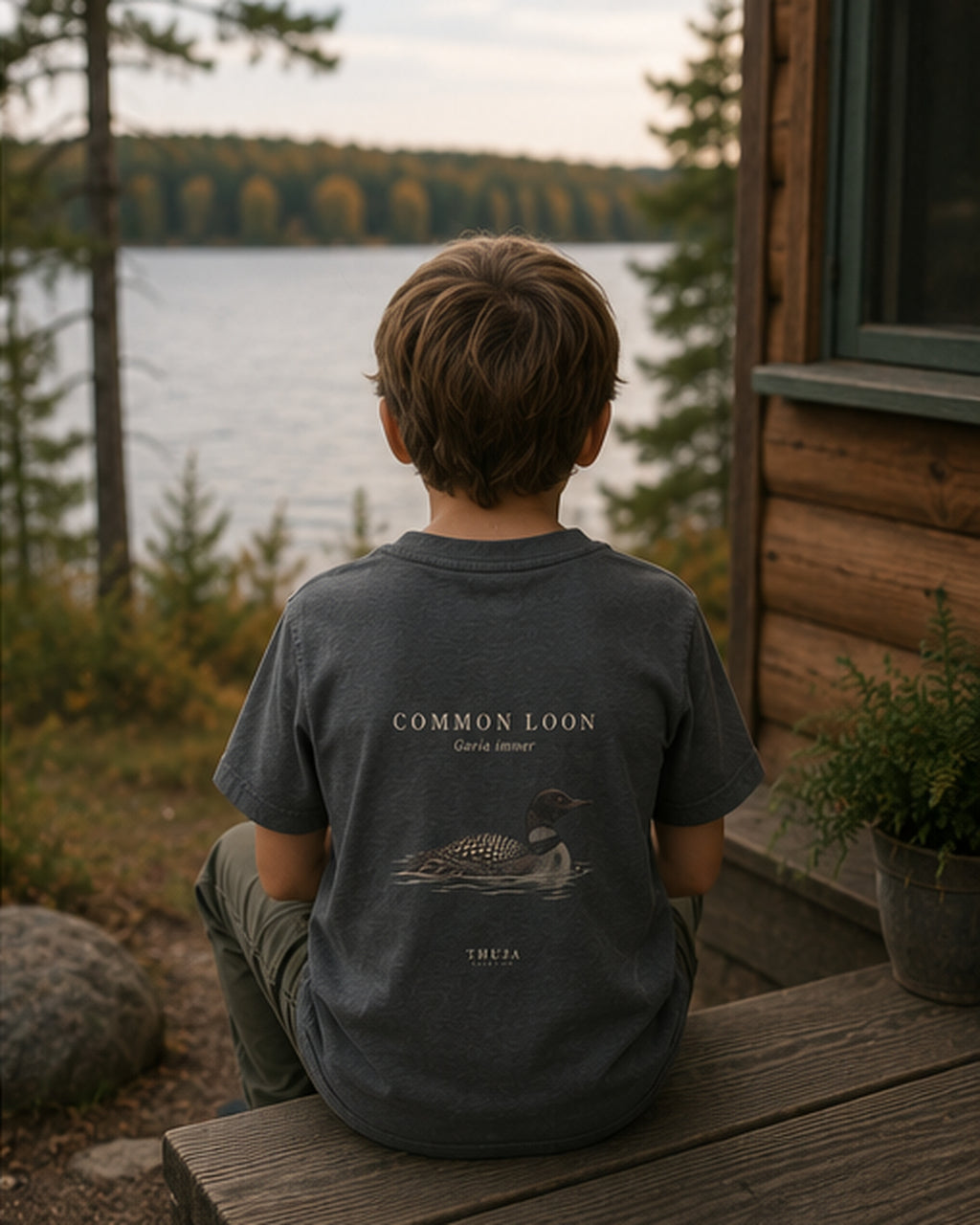 Kids Common Loon Field Plate T-Shirt - Thuja Outfitters