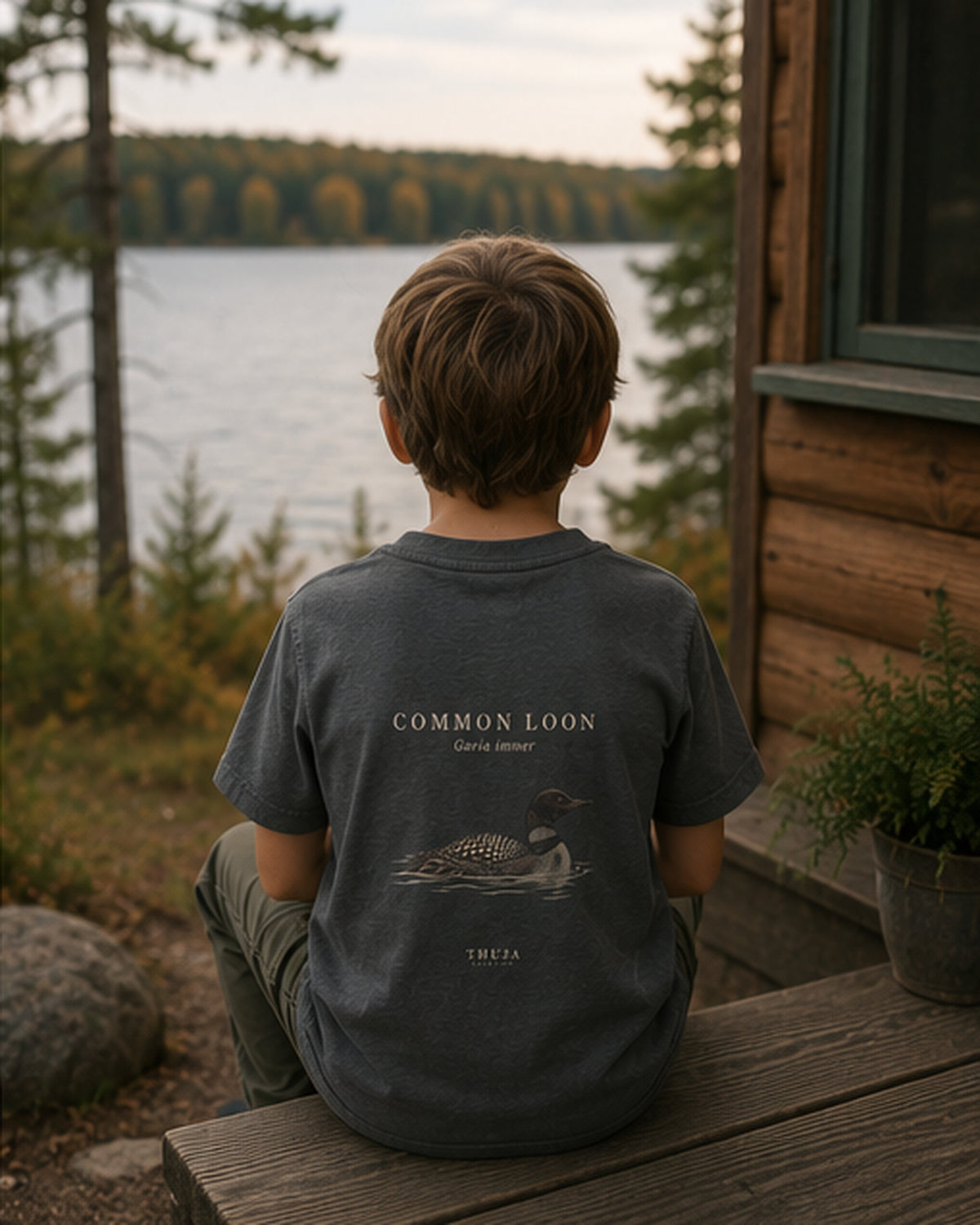 Kids Common Loon Field Plate T-Shirt - Thuja Outfitters