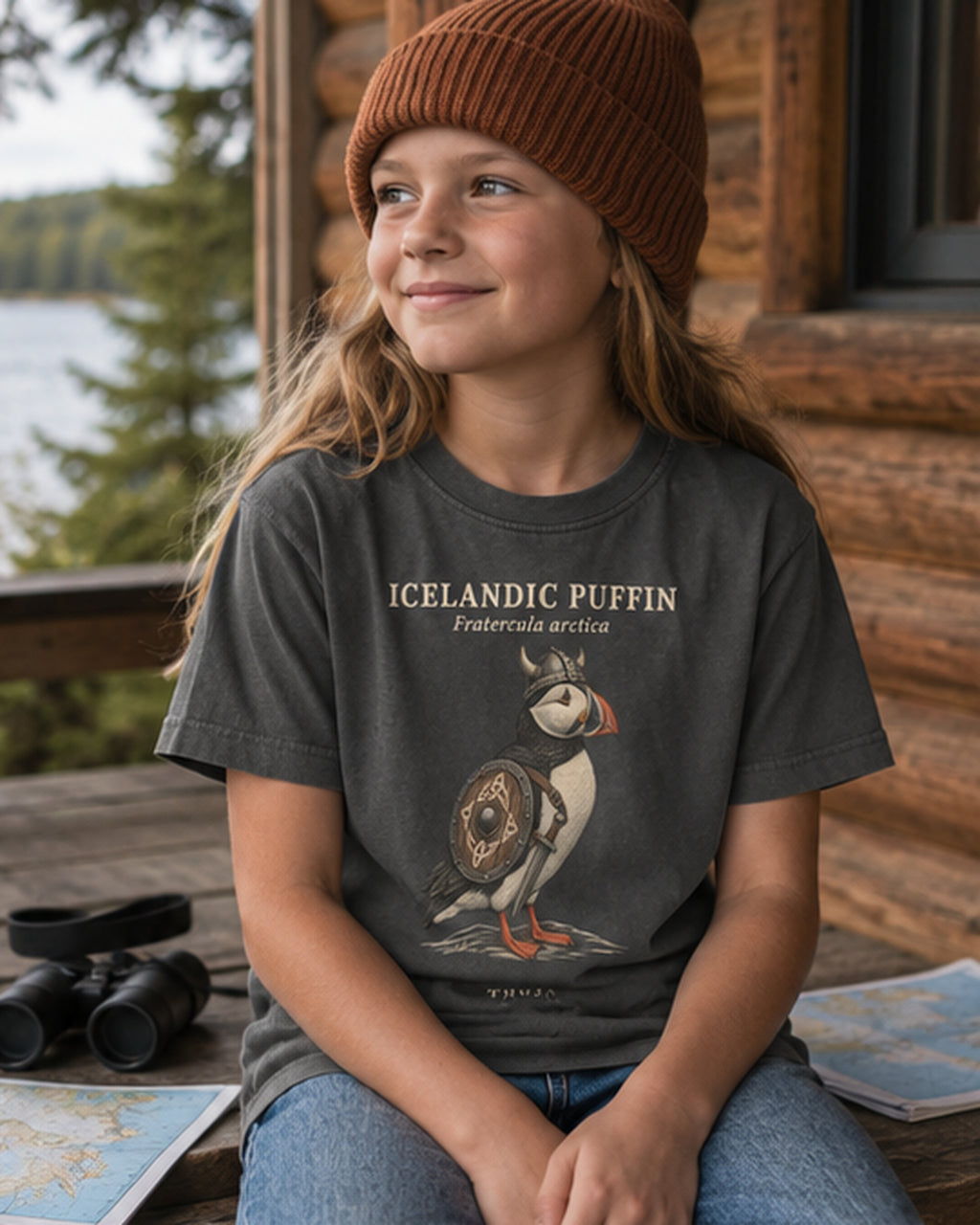 Kids Icelandic Puffin Field Plate T-Shirt - Thuja Outfitters