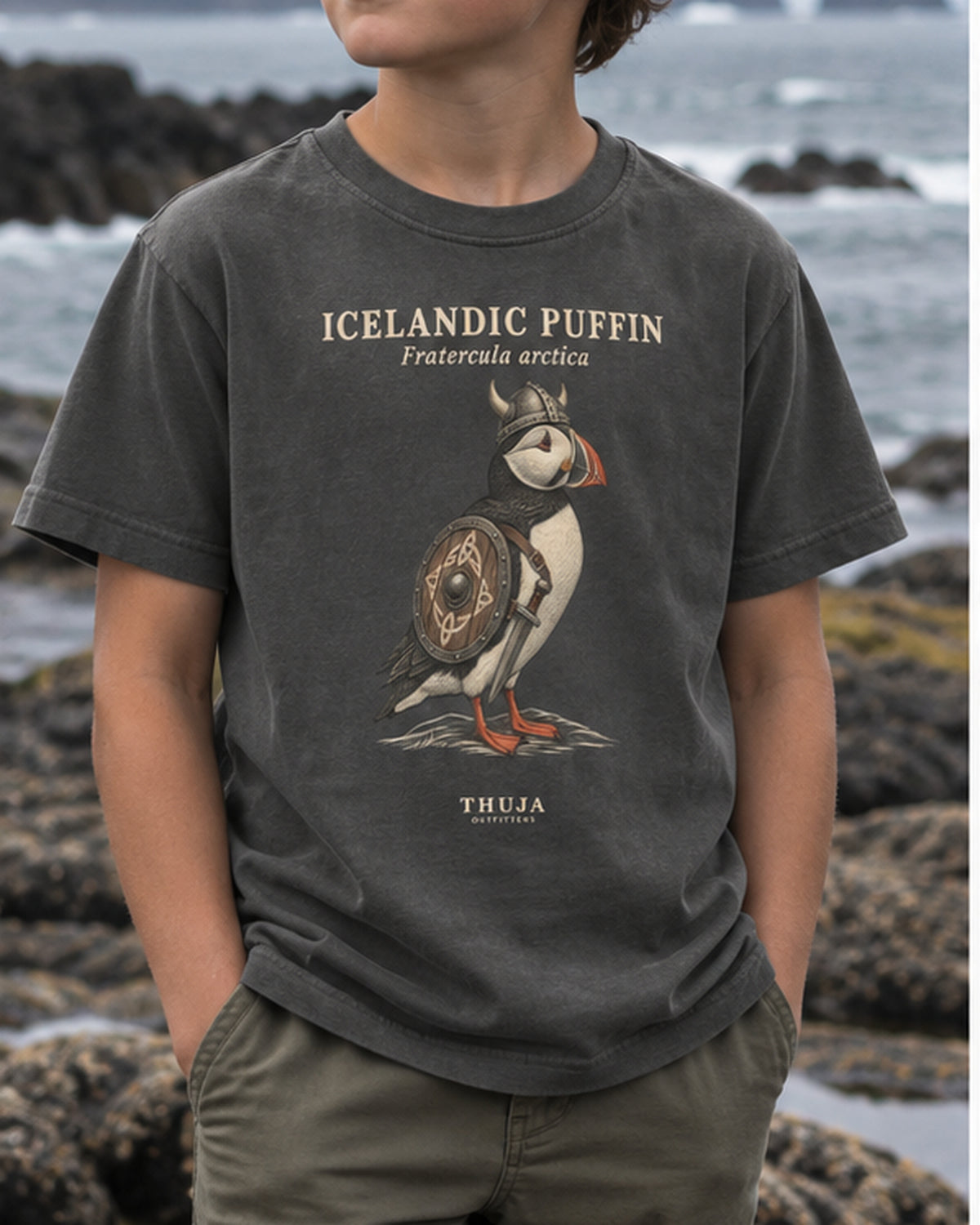Kids Icelandic Puffin Field Plate T-Shirt - Thuja Outfitters
