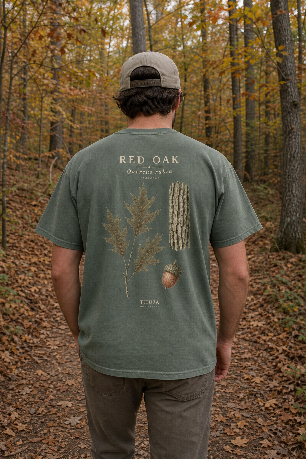 Red Oak Botanical T-Shirt - Thuja Outfitters Field Plate