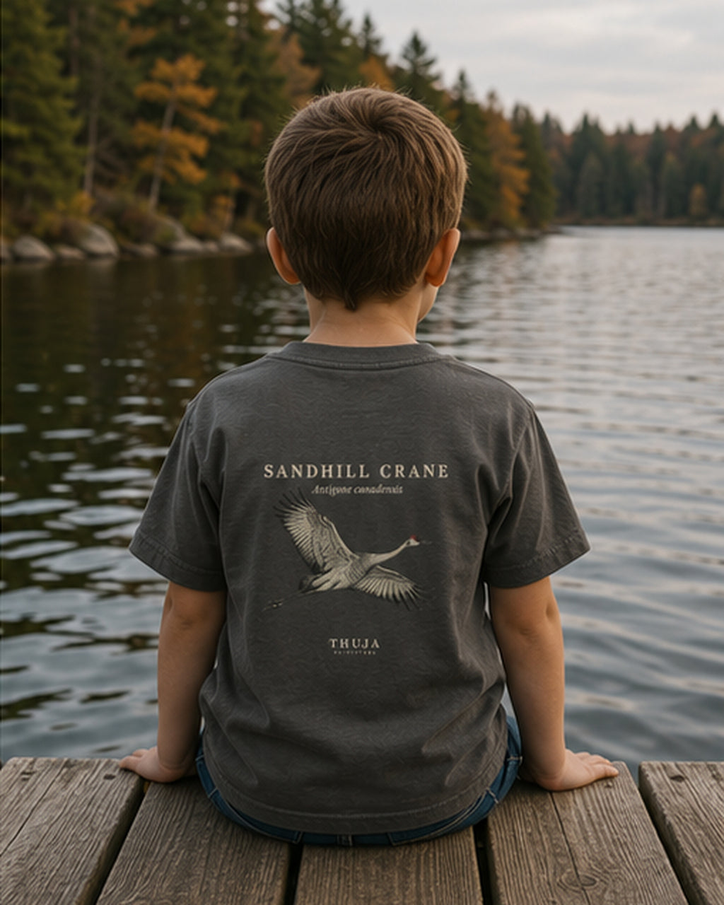Kids Sandhill Crane Field Plate T-Shirt - Thuja Outfitters