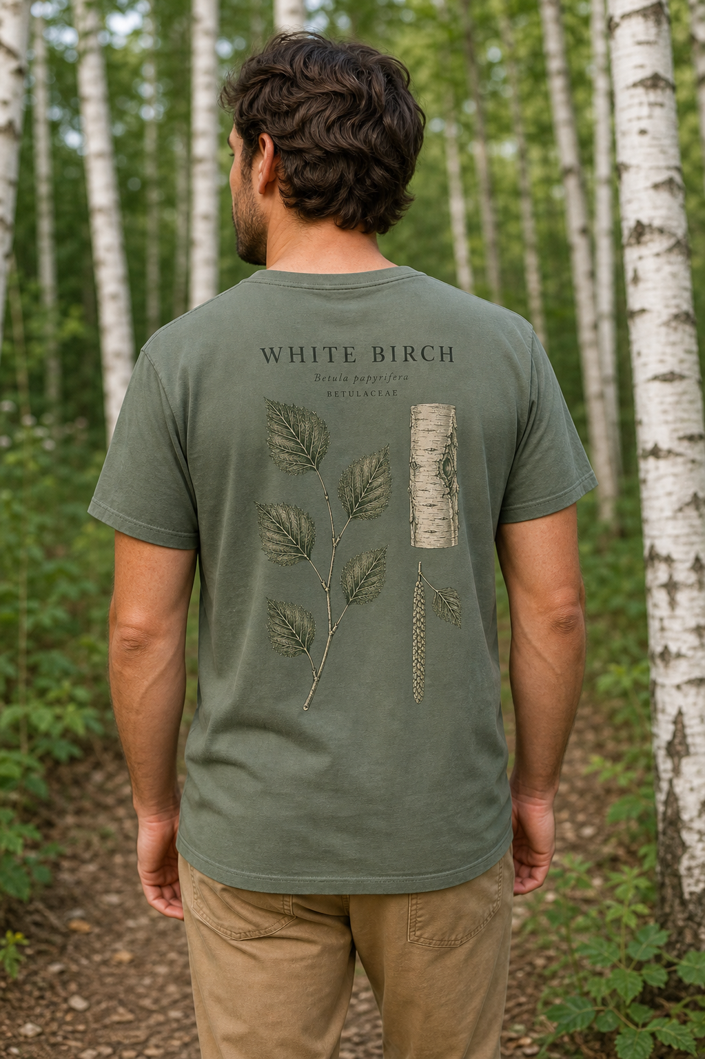 White Birch Botanical T-Shirt — Thuja Outfitters Field Plate
